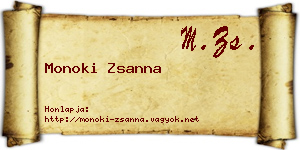 Monoki Zsanna névjegykártya